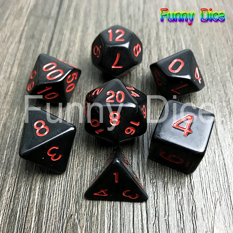 Веселые кости непрозрачные 7 шт./пакет многогранные многоцветные d4 d6 d8 d10 d12 d20