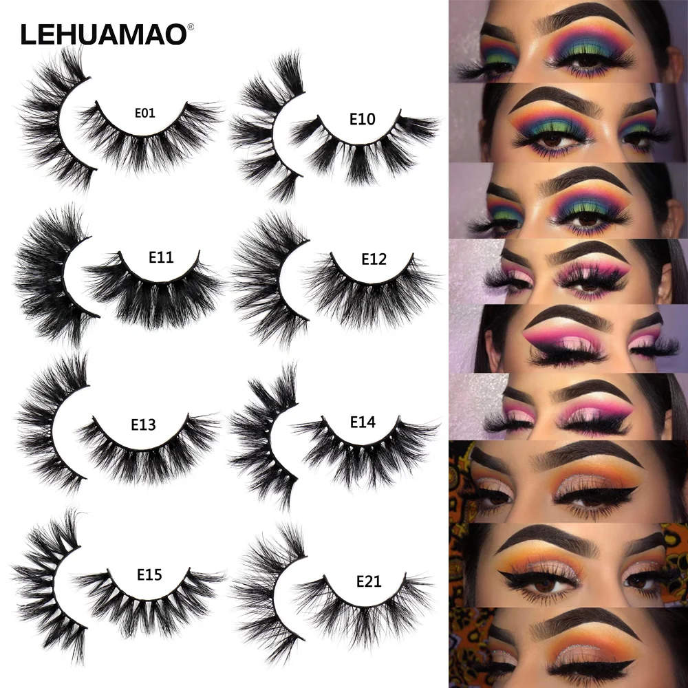 LEHUAMAO накладные ресницы 3D норковые толстые мягкие натуральные пушистые ручной