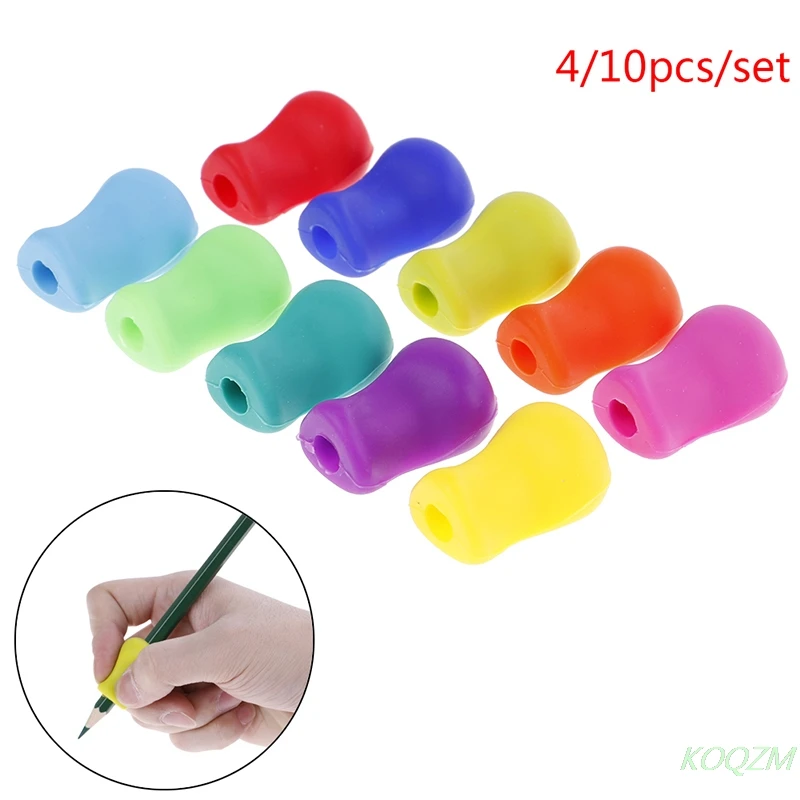 

4/10pcs Silicone Corrector Therapy Handwriting Aid Kids Children Student School Stationery Pen Control Right Writing