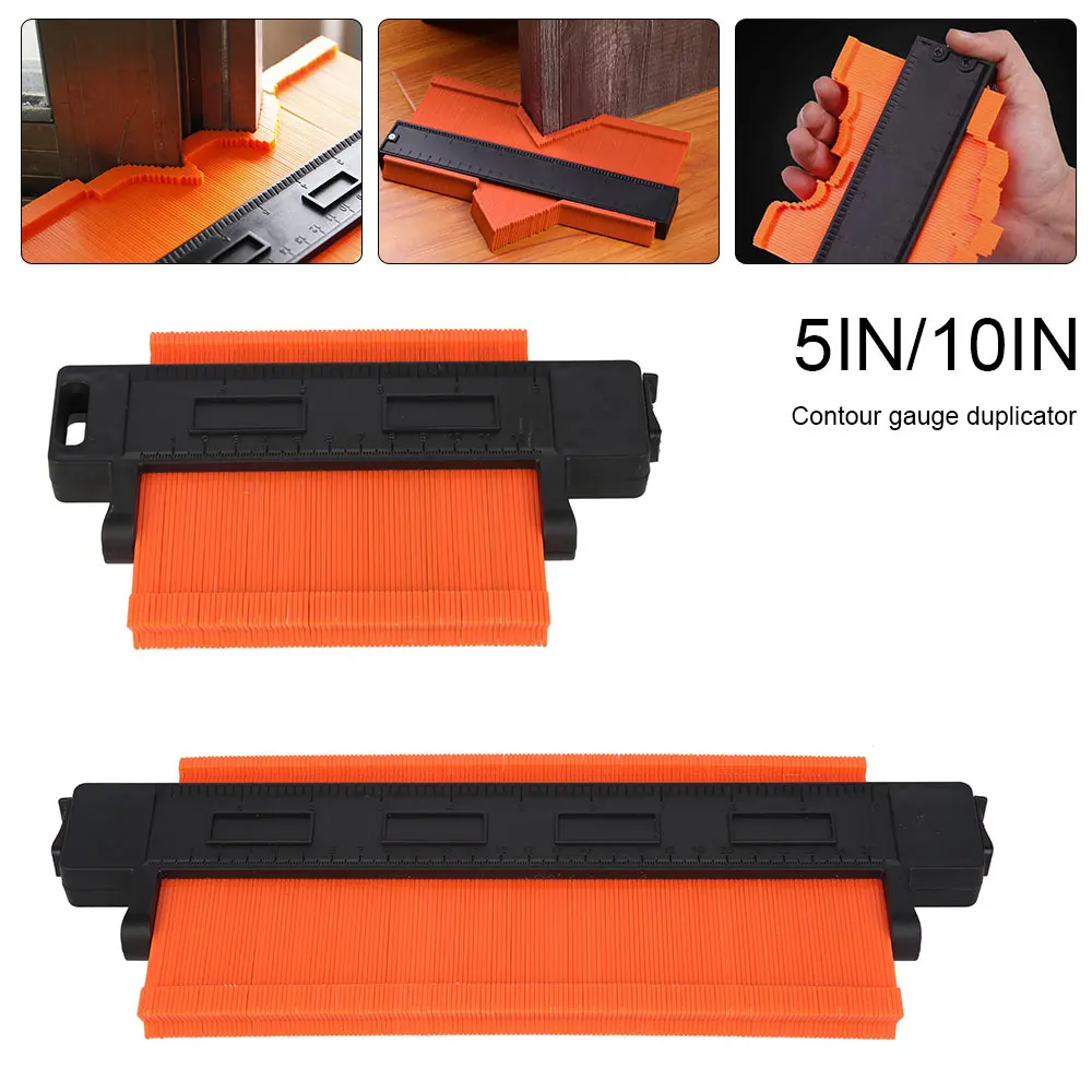 

Contour Gauge Duplicator Woodworking Copying Ruler Gauge Lock Wider Alloy Edge Shaping Measure Laminate Tiles Wood Marking Tool