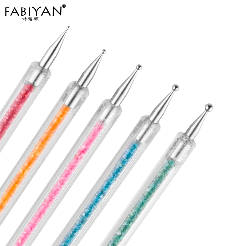 5 шт. набор 2 способа акриловая основа порошок точка Dotting ручка УФ Гель-лак