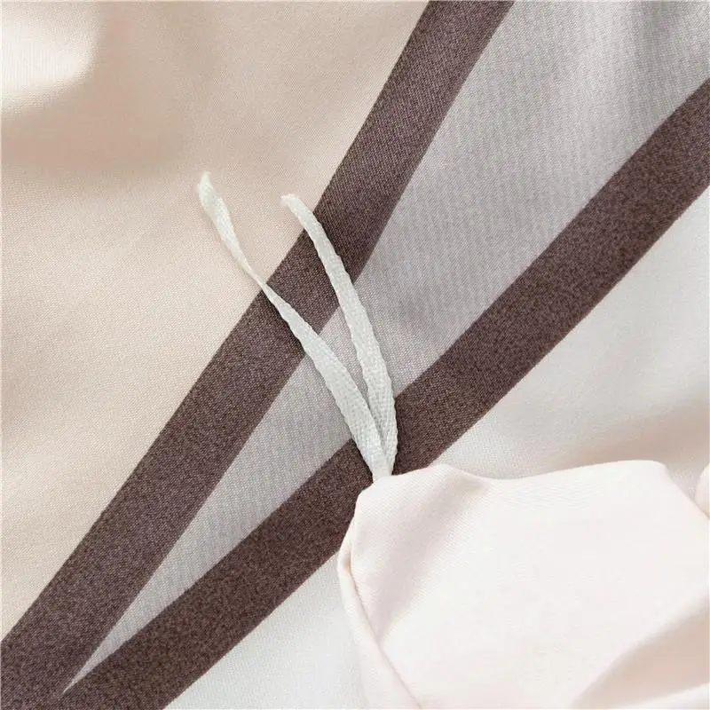 Bed Sheet And Pillowcase Comforter Quilt Set Black White Striped Grid FGA#654 | Дом и сад