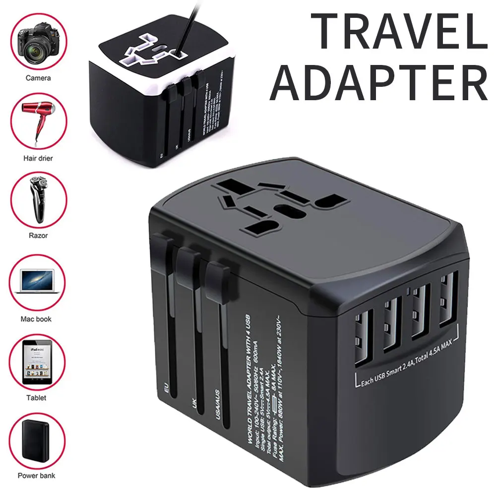 Универсальный адаптер питания для путешествий по всему миру Международный с