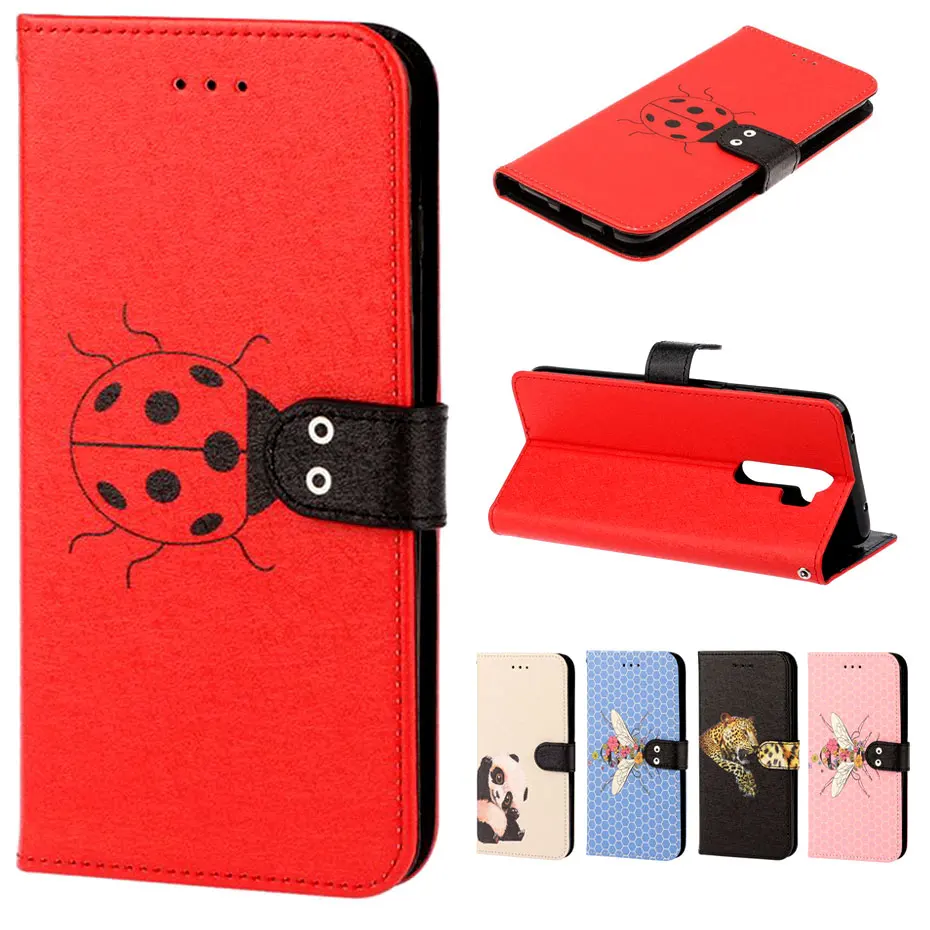 Чехол книжка из искусственной кожи с шелковым узором для Xiaomi Redmi Note 8 7 6 Pro телефона