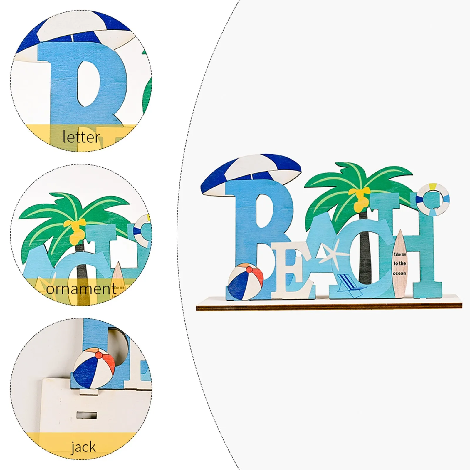 Океана орнамент в виде пляжные Алфавит Форма ремесло украшение для дома стол
