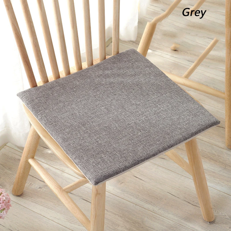 grey 1 шт. 40x40 см Нескользящая квадратная однотонная мягкая удобная хлопковая подушка для сиденья для ресторана, офиса, дома, стула - Цвет: grey