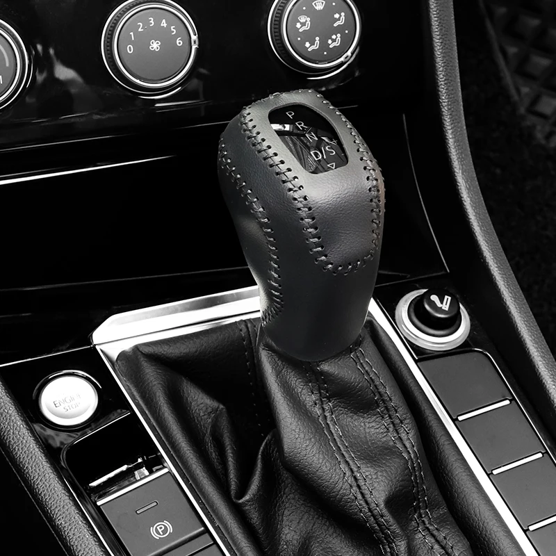 

Для Volkswagen Sagitar 2019 2020 2021 Сделай Сам сшитый вручную углеродное волокно кожаный автомобильный чехол для шестерни переключения передач Ошейник...