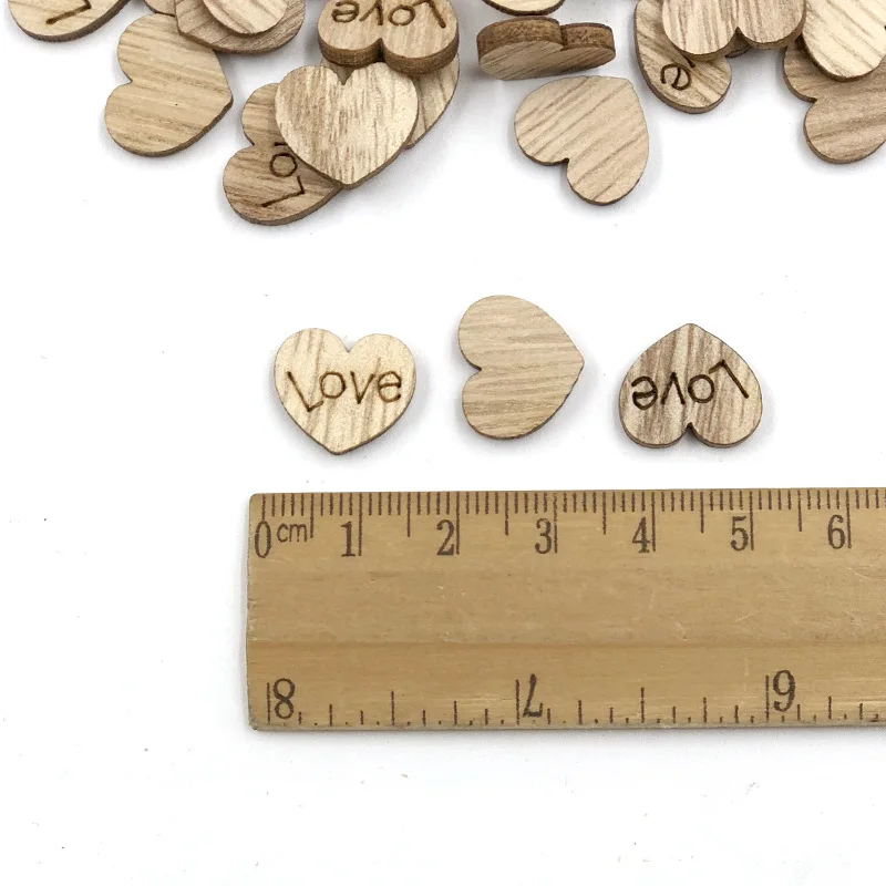 100 шт. деревянные миниатюрные кусочки в форме сердечек конфетти украшения для