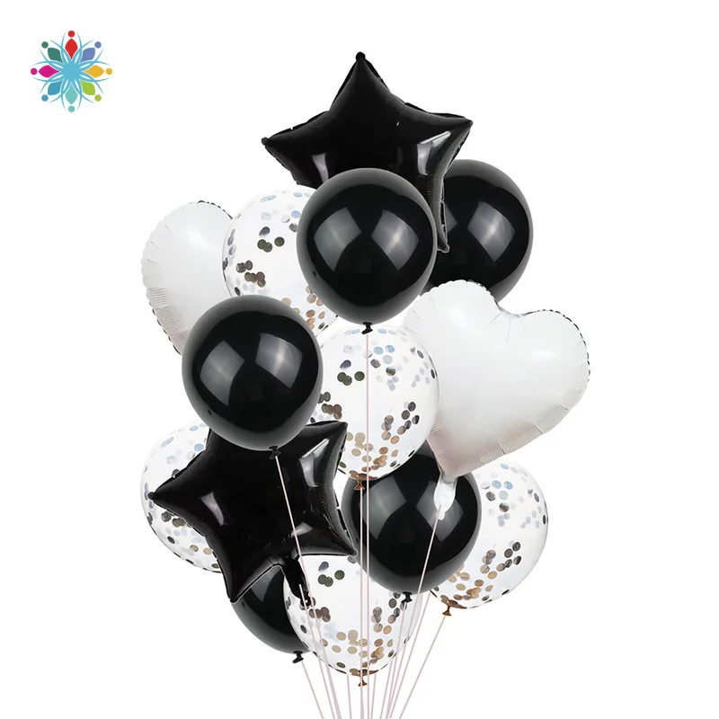

14 Pcs Multi Confetti Balloon Happy Birthday Party Balloons Rose Gold Helium Balloons Boy Girl Baby Shower Party Supplies TLSM