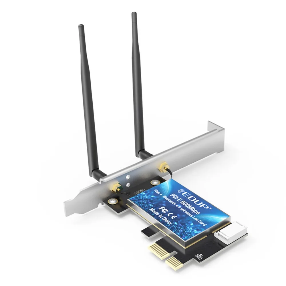 EDUP двухдиапазонный AC600 WiFi Bluetooth адаптер PCI Express 2,4 ГГц/5,8 ГГц с 2* 5DBi антенной ноутбук Wi-Fi Bluetooth сетевая карта