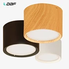 Потолочный светильник DBF, белыйчерныйдеревянный, 5 Вт, 12 Вт, светодиодный потолочный Точечный светильник, 220 В переменного тока, для кухни, гостиной, Декор