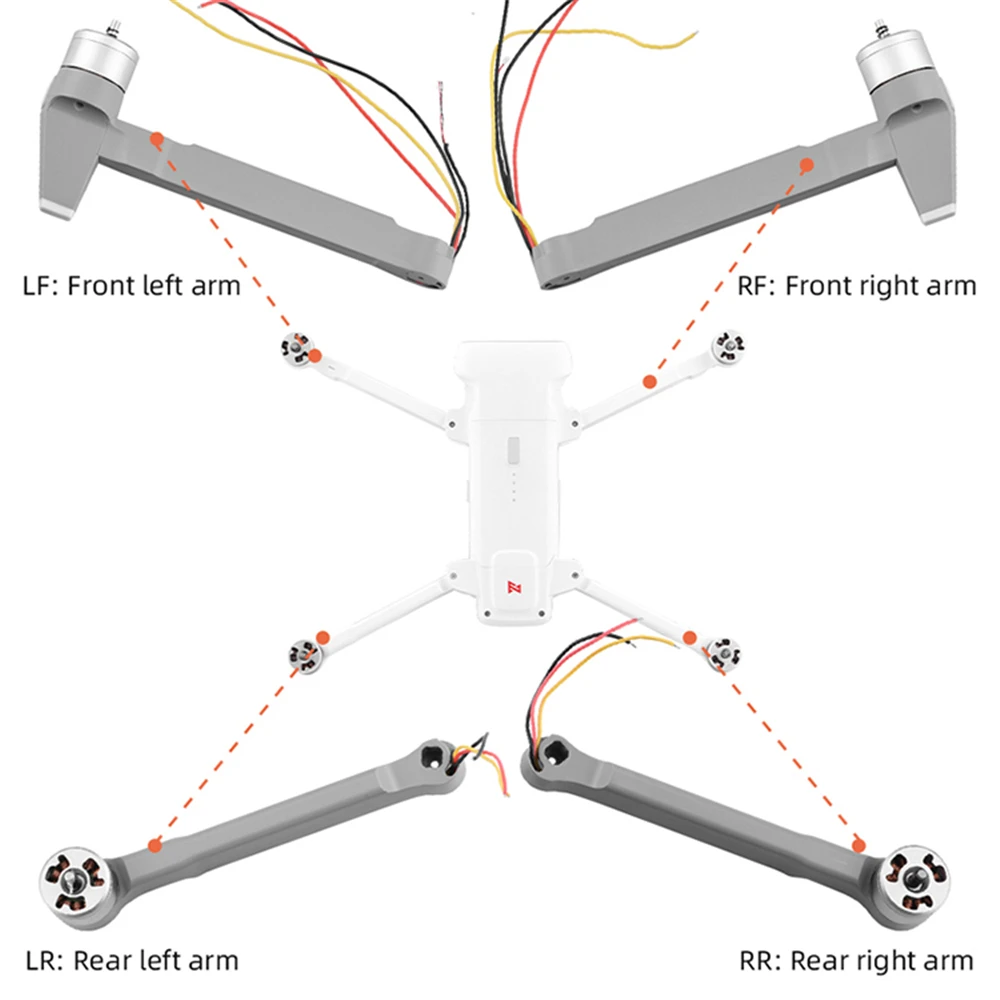 

Easy Install Gray Drone Motor Arm Frame Right Left Front Back Rear Arm Repair Part for FIMI X8 SE Model Aircraft 2020