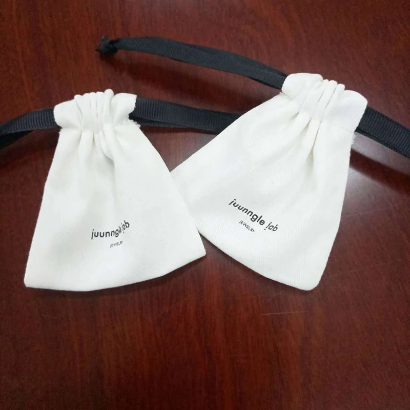 

50PCS Fungus Lace Canvas Drawstring Bag 100 Cotton Eco Friendly Durable Storage Packaging Bags For Rice Tea Cocoa CustomCoc Logo