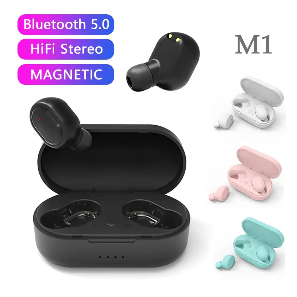 M1 TWS стерео беспроводные Bluetooth 5 0 наушники вкладыши Macaron Мини гарнитура спортивные