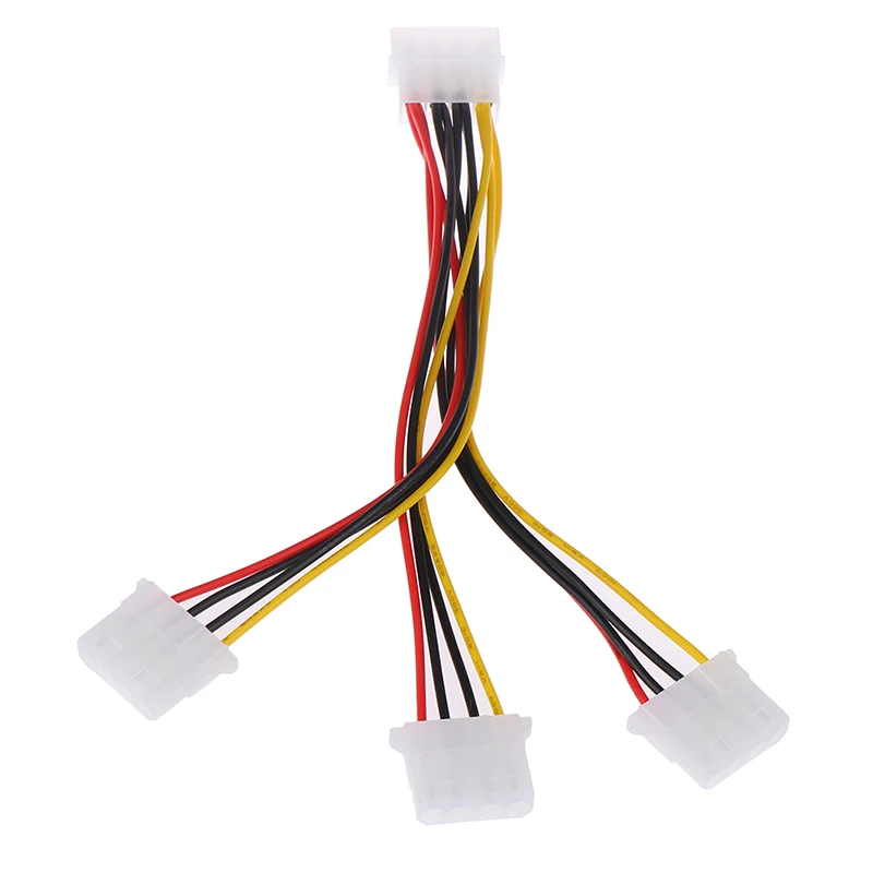 Высокое качество 4Pin IDE силовые кабели 4-контактный разъем для 3 порта Женский