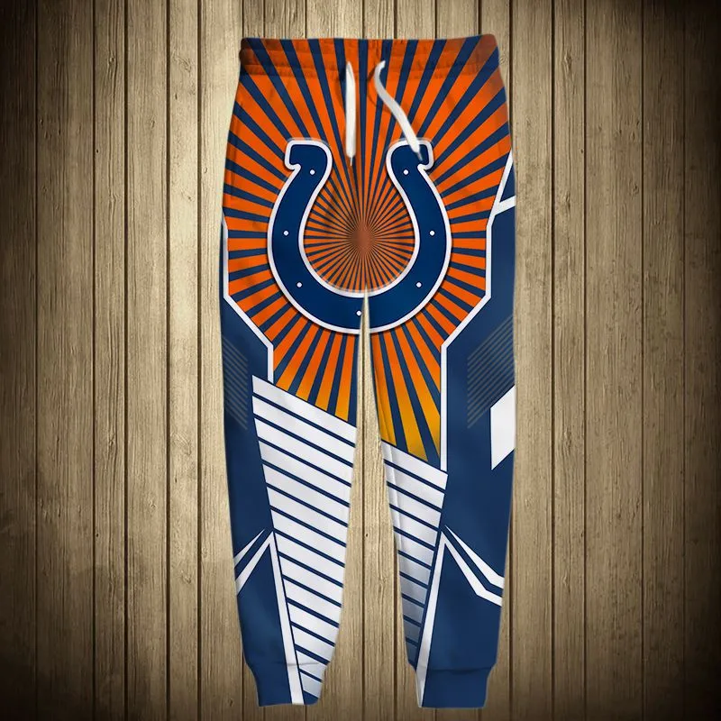 

Indianapolis Cool American Football Colts Sweatpants Line Stitching Design Letter U Printing 3D Pants