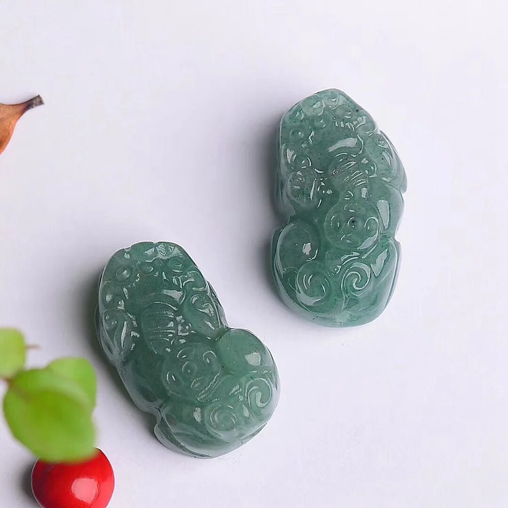 Натуральный зеленый donglin pixiu мягкий кристалл для украшения передача удачи