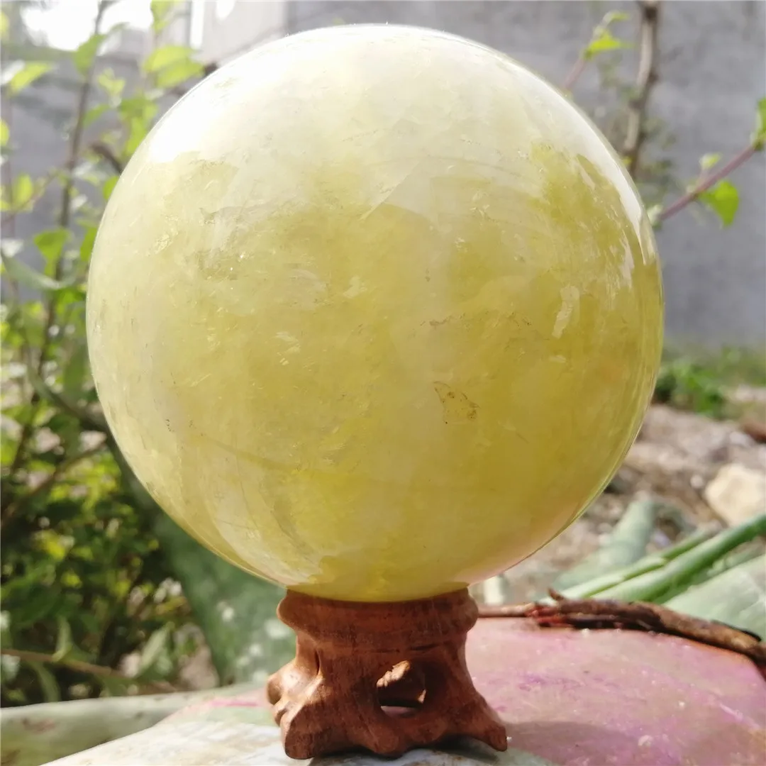 

1kgs Natural Citrine Quartz Crystal Sphere Ball Healing Gemstones Stone Home Decoration Crystal Ball With A Base Gifts