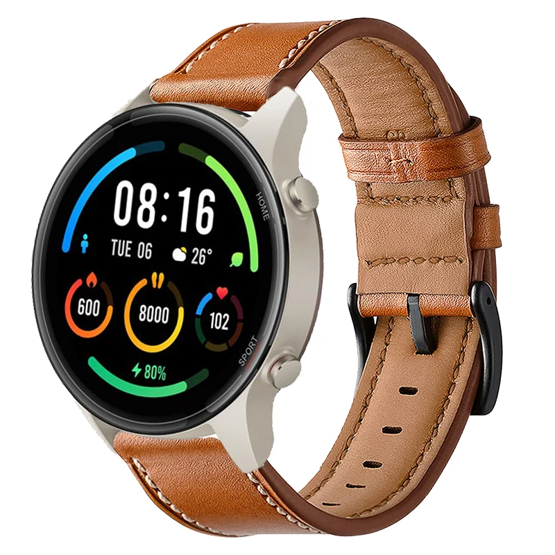 

22mm Strap for Xiaomi mi Watch color Bracelet High quality Genuine Leather Wristband for Amazfit GTR 2 GTR 2e Watch bands