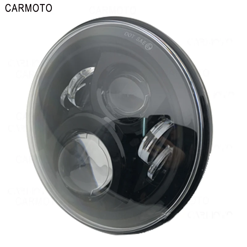 1pcs 7 Inch DOT SAE E9 Motorcycle Headlamp with angle eye Led Headlight 7inch housing bucket trim ring for Touring Electra Glide