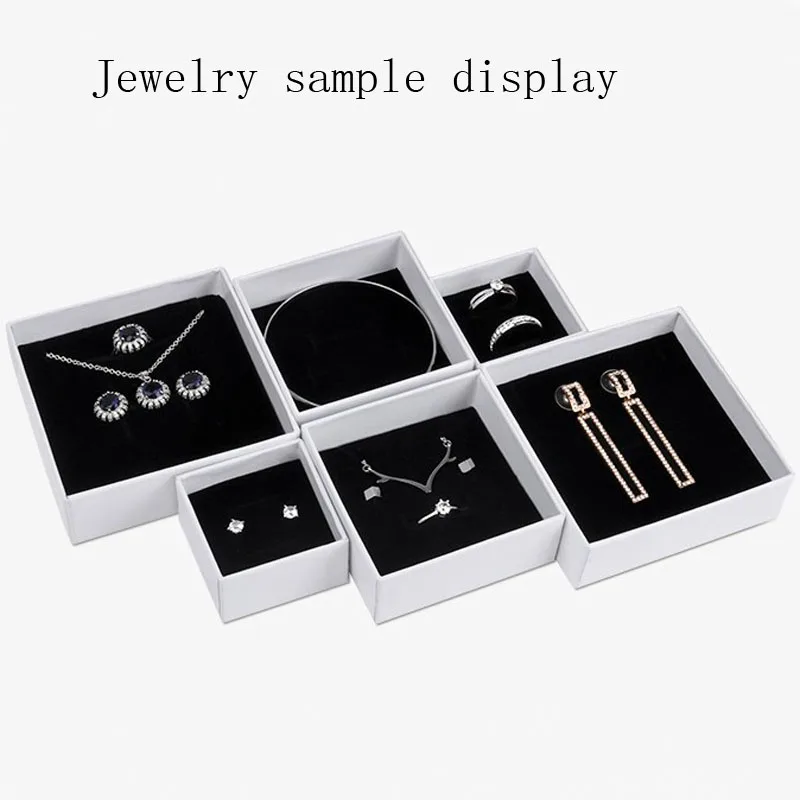 Белая Квадратная Коробка для ювелирных изделий органайзер 30 шт./лот ящик