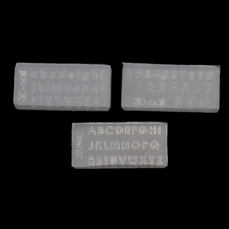 

2022 New 3Pcs Small Size Numbers Letters Mold Kit Alphabet Pendant UV Resin Silicone Mold Jewelry Making Tools Nail Art Crafts