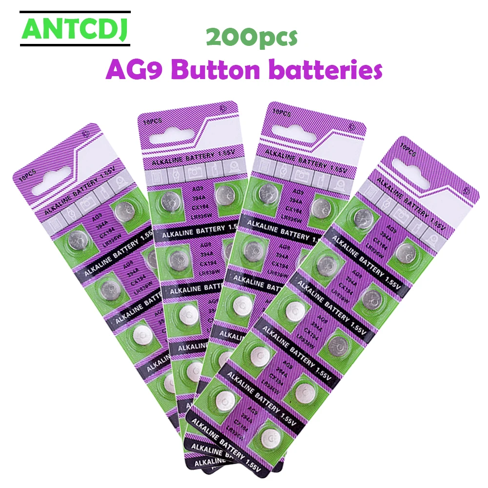 Hot Sale AG9 200PCS 45mAh SR936SW Watch Battery Coin Battery X10 394 SR936 194 936A 394-1W 280-17 1.55V Button Alkaline Battery