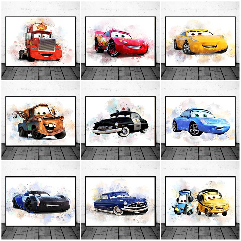 

Disney Pixar Anime Cars Canvas Painting Cartoon Posters and Prints Cuadros Wall Art Picture for Living Room Kids Room Home Decor