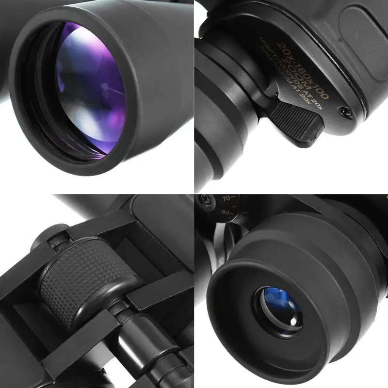

20-180x100 HD Telescope High Magnification Long Range zoom Night Vision Optical Green Lens Outdoor Camping Hunting Binoculars