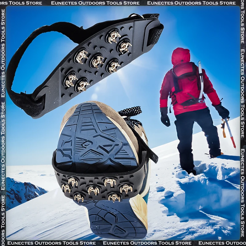 

2021 New 1 Pair Professional Climbing Ice Crampon 7 Studs Anti-Skid Ice Snow Camping Walking Shoes Spike Grip Winter Ice Claw
