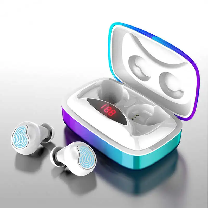 IPX7 водонепроницаемые TWS настоящие беспроводные bluetooth-наушники с HD микрофоном CVC8.0 шумоподавление HIFI двойная музыкальная игровая гарнитура - Цвет: F