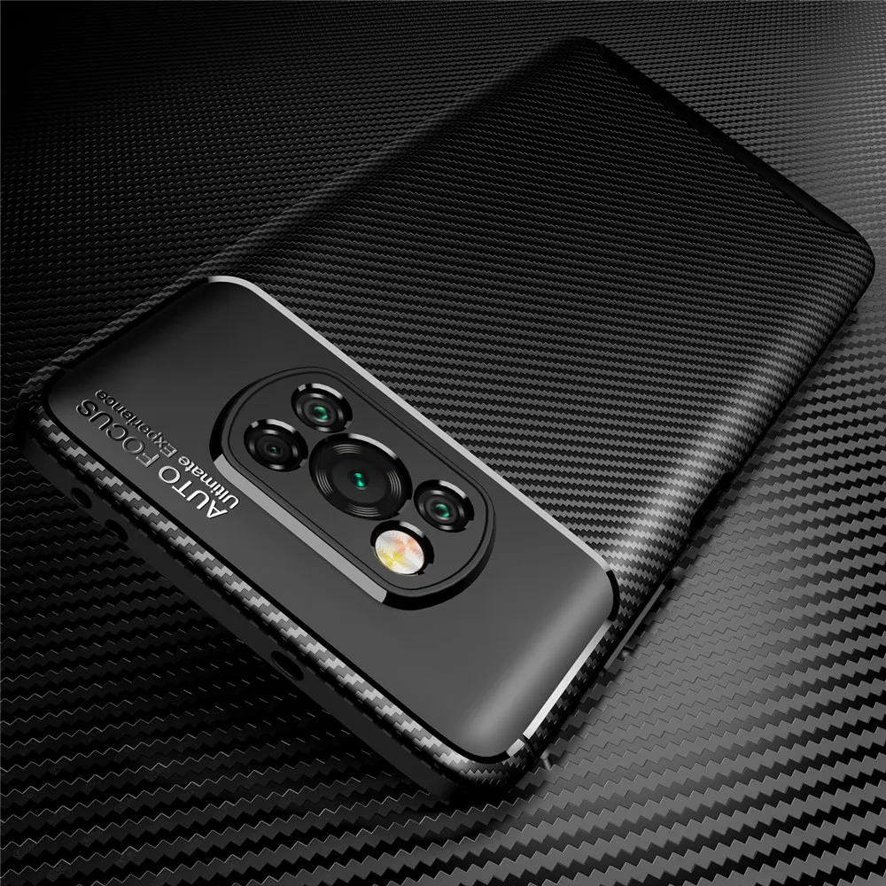 

For PocoPhone X3Pro Case matte carbon fiber soft case For Poco X 3 X3 X4 Pro 5G NFC PocoX3Pro silicone shockproof coque fundas