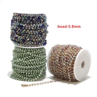 2meters stainless steel gold plated 3 5mm beaded chain charm faceted chains for diy jewelry necklaces bracelets making findings