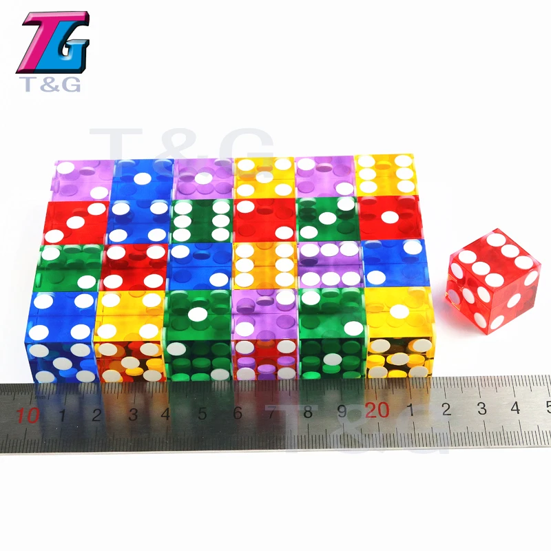 Высококачественные акриловые прозрачные игральные кости 19 мм шестисторонние D6