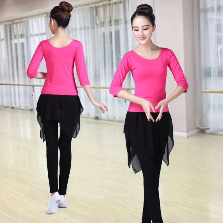 

Lady Performance Dance Dress Top Female Adult New Modal Latin Dance Suit