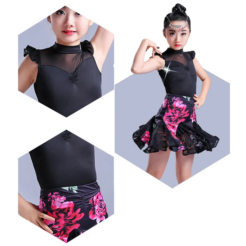 Детское платье для латиноамериканских танцев летние платья бальных Румба чача