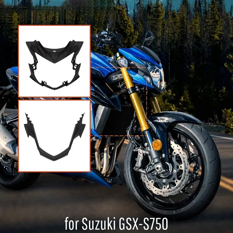

Motorcycle Head Nose Front Upper Under Head Side Cover Headlight Fairing for Suzuki GSX-S750 2017-2021 Unpainted