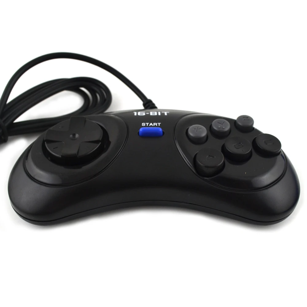 Игровой контроллер для SEGA MD игры Genesis 16 бит 6 кнопок 9PIN 1 8 м с кабелем и ручкой |