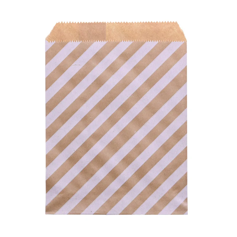 B01 25pcs Kraft Paper Bags Treat Candy Bag Chevron Polka Dot Bags for Wedding Birthday Xmas New Year Party Favors Supplies Gift Bags - Цвет: B01