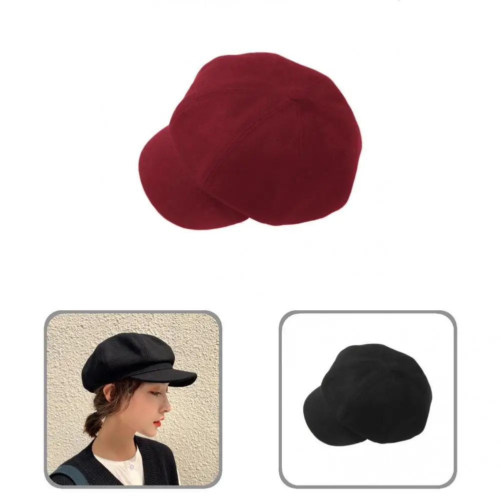 

Восьмиугольная кепка модная однотонная женская восьмиугольная кепка мягкая легкая кепка газетчика