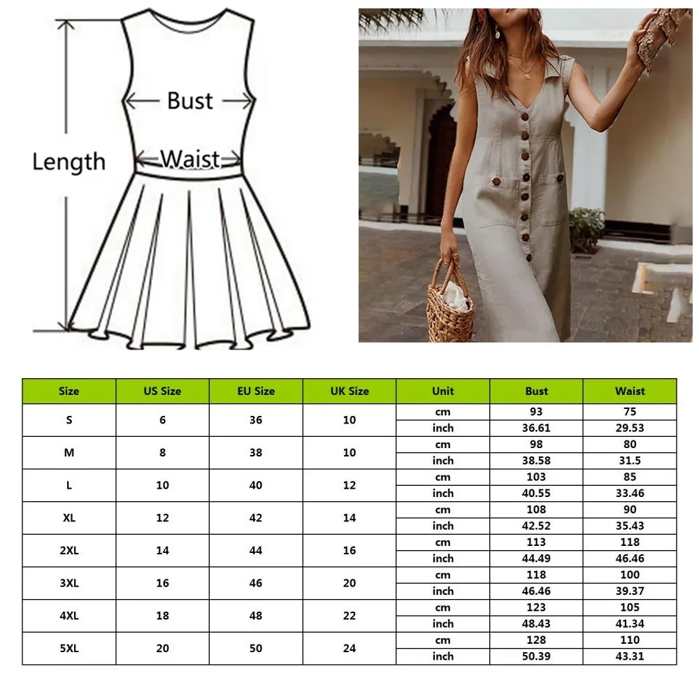 

Plus Size Women's Summer Sundress 2021 Fashion Solid Shirt Dress Sleeveless Lapel Button Midi Vestidos Female Button Robe