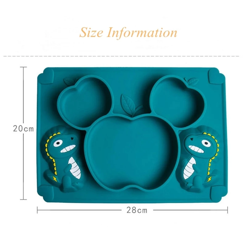 

Plate Suction Cup Baby Full Tableware of Plates Baby Dragon Type Silicone Children's Tableware Waterproof Eating Dishes