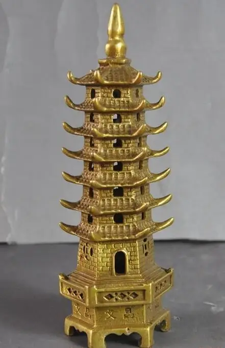 6 &quotChina Chinese храм тибетского буддизма brass ступа башня Статуя пагоды|Статуи и