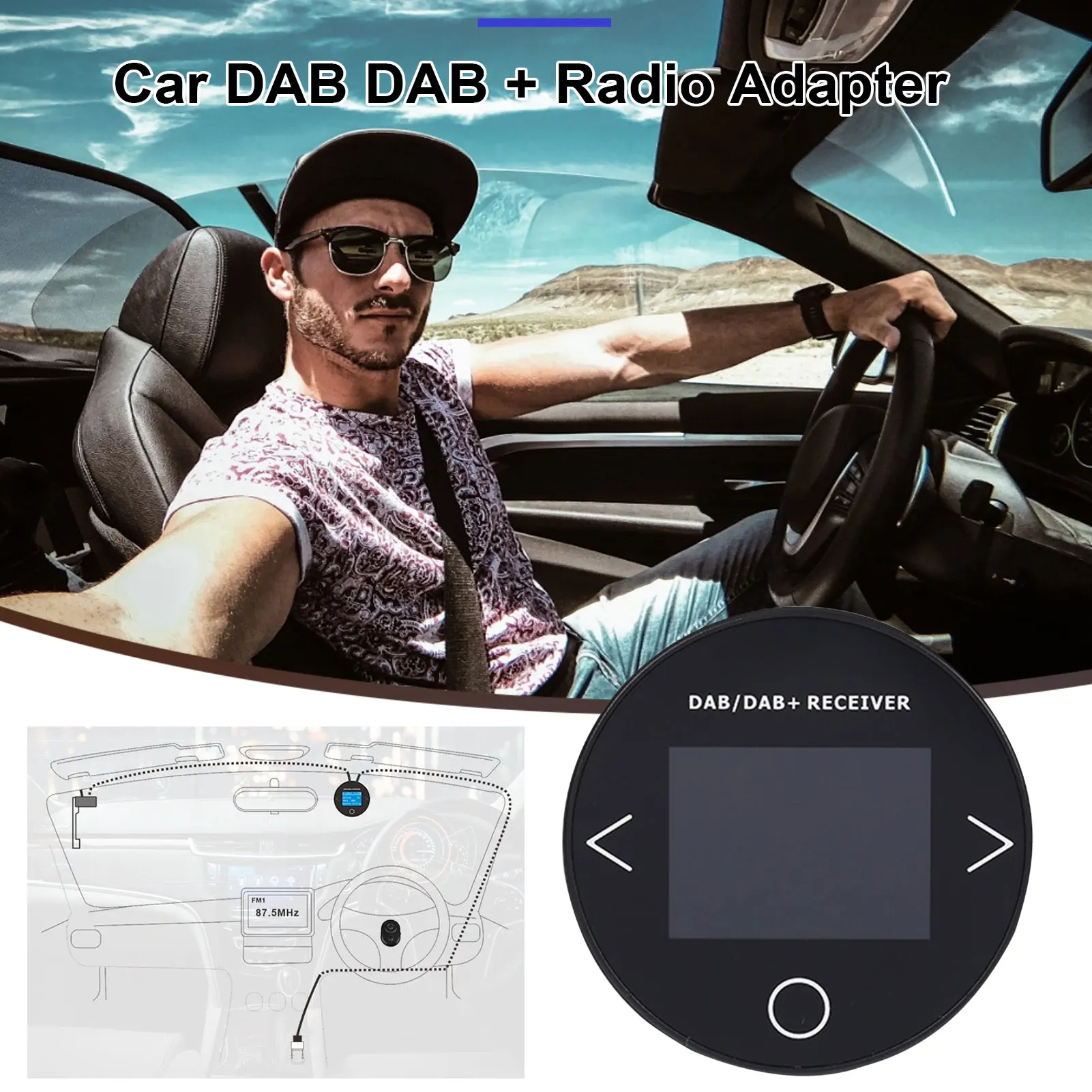 

Car DAB DAB + Radio Adapter Portable Digital DAB Radio FM Transmitter LCD Display Music Receiver Bluetooth Wireless Control