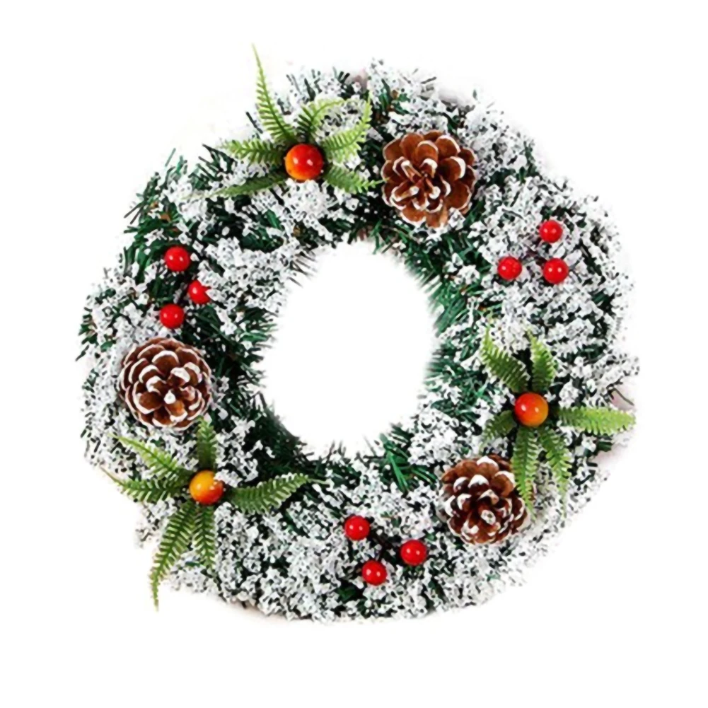 

Winter Rustic Xmas Hangings Home Decoration Accessories Christmas Decorations for Home White Snow Wreath with Stars Wreath Door