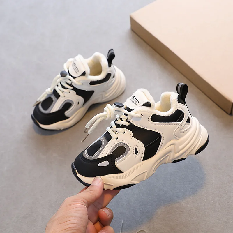 

Детская зимняя обувь из хлопка, теплая спортивная обувь для мальчиков и девочек, повседневная обувь, обувь для бега на мягкой подошве