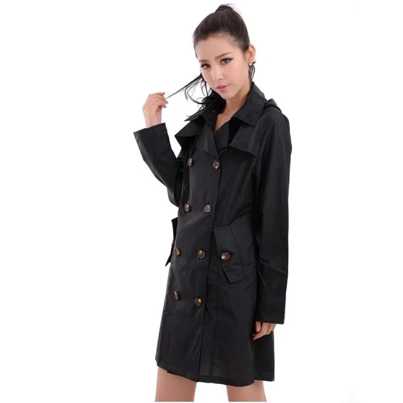

Long Raincoat Women Poncho Waterproof Windproof Female Raingear Outdoors Rain Coat Capa De Chuva Chubasqueros Mujer With Belt