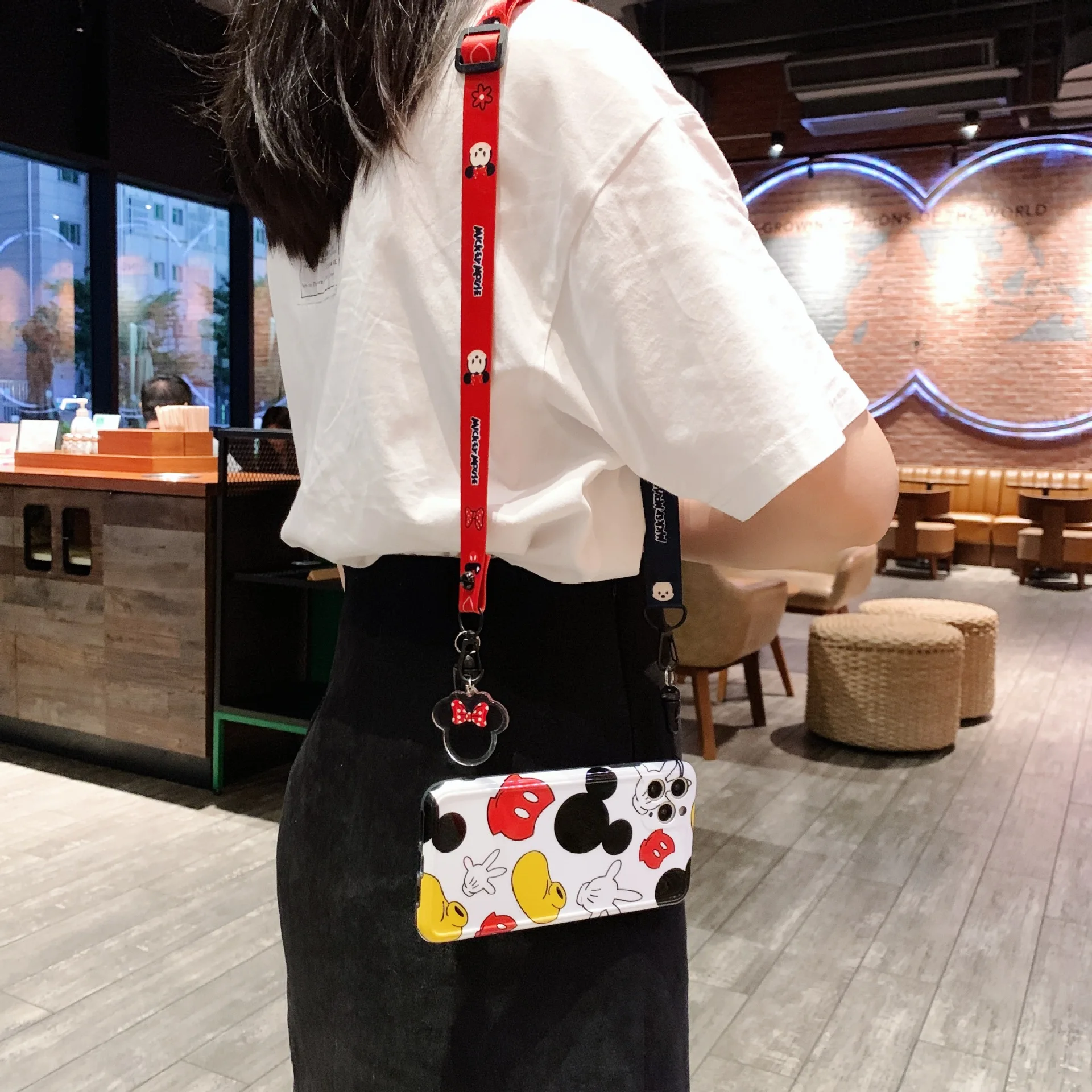 

2021 Disney Mickey Minnie Dumbo Donald Duck Mobile Phone Strap Neck Lanyard Neckband Squishy lanyard Lanyard Hanging Strap