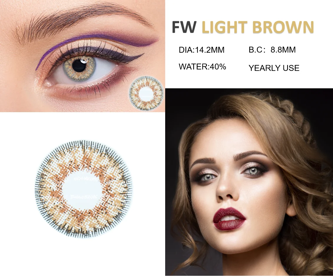 

1 Pair/2pcs Natural Color Yearly Beauty Eye Blue Brown Grey Contact Lense