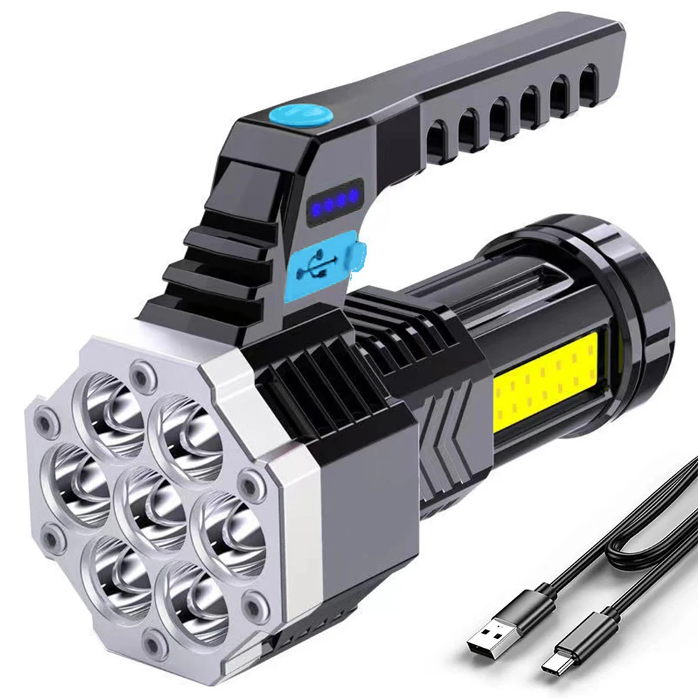 

7LED+COB 400LM Portable Flashlight Spotlight USB Rechargeable Multifunctional Searchlight Waterproof Torch Lantern Light
